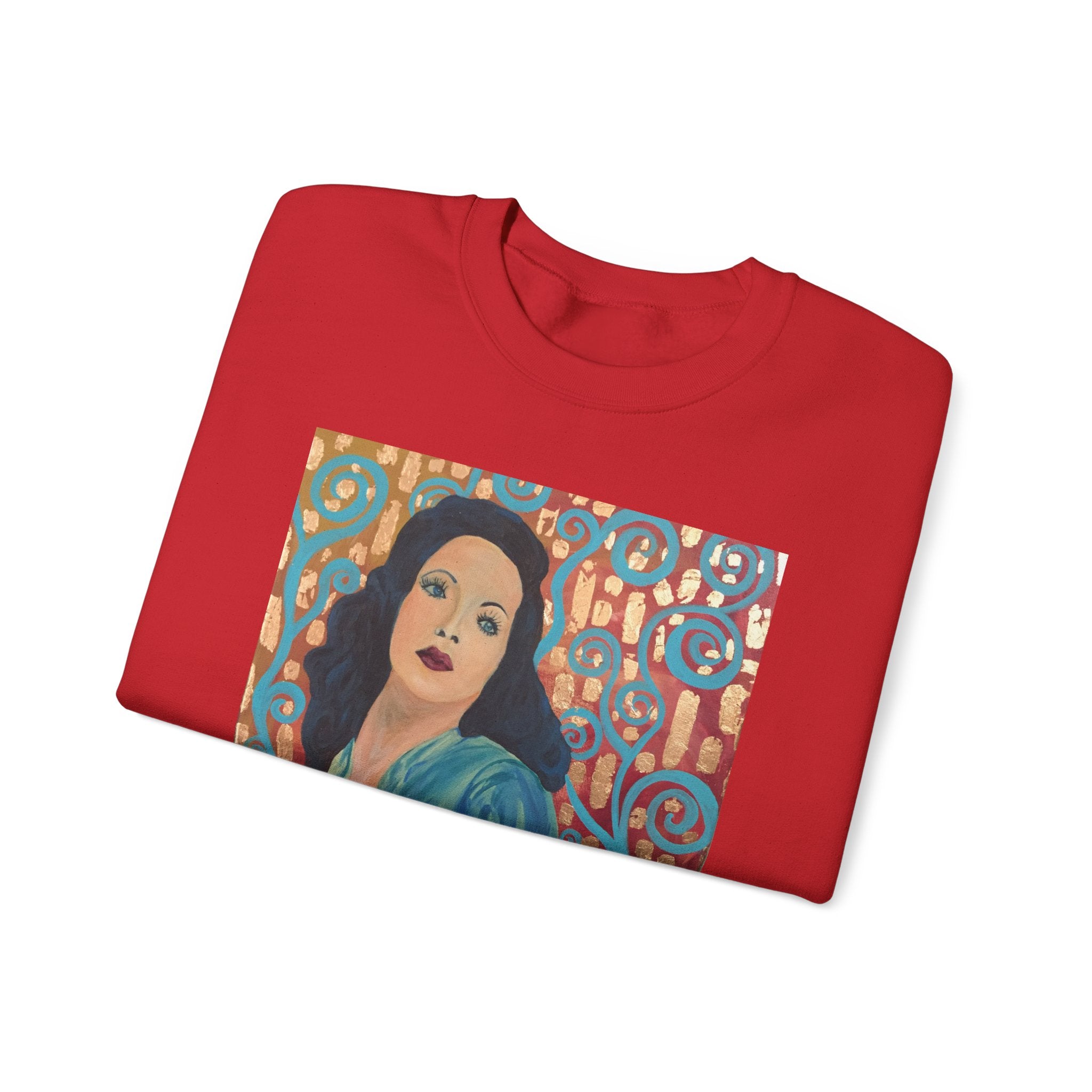 Gene Tierney Portrait Adult Sweatshirt — Painted Pop-Art Vintage Actress Crewneck