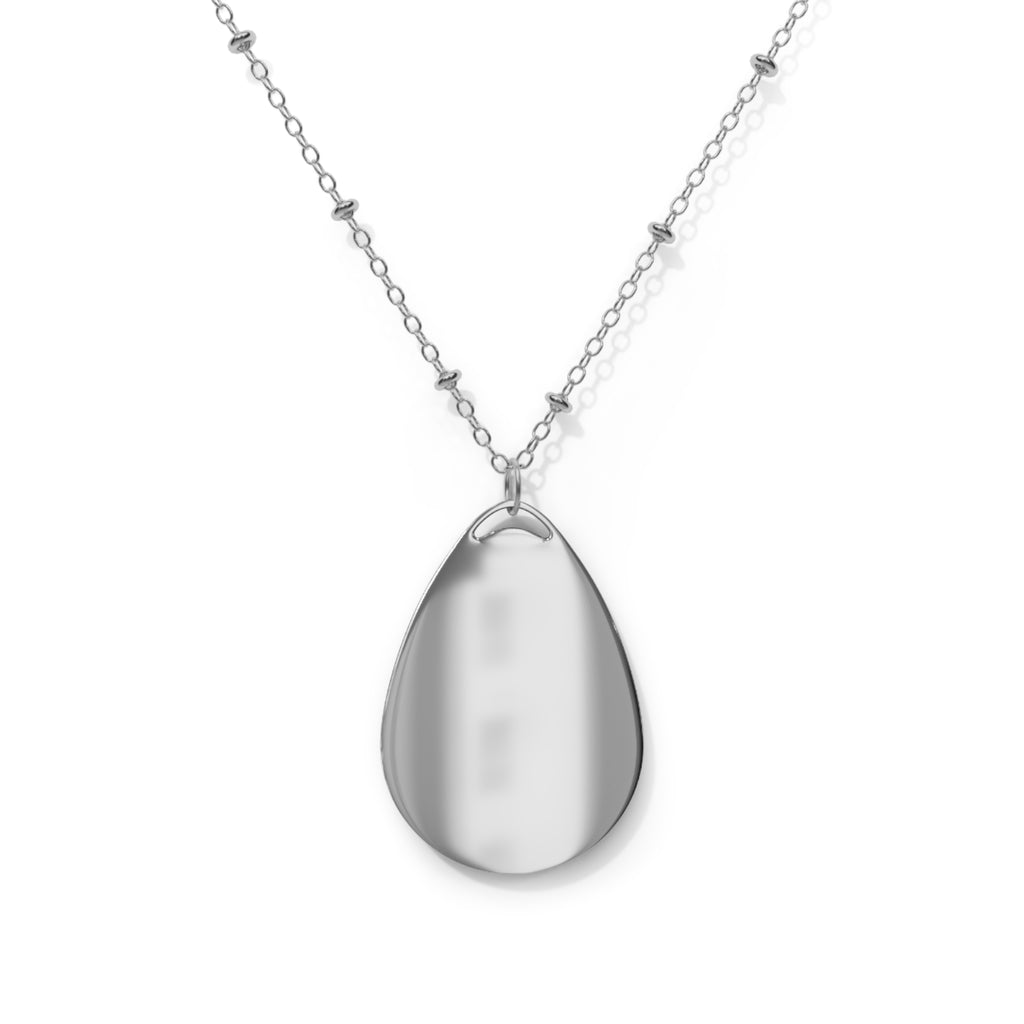 Air and Space - Custom Photo Oval Necklace — Personalized Teardrop Pendant