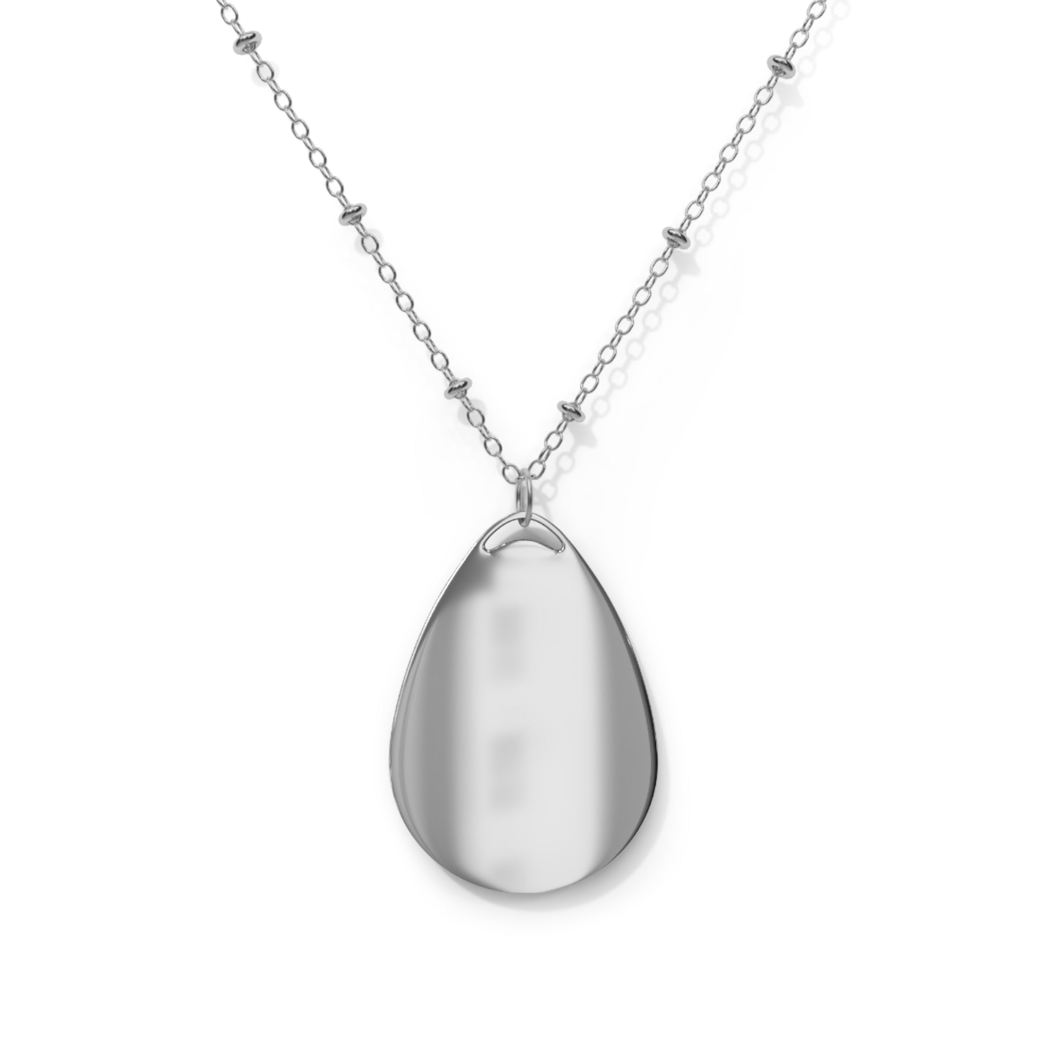 Air and Space - Custom Photo Oval Necklace — Personalized Teardrop Pendant