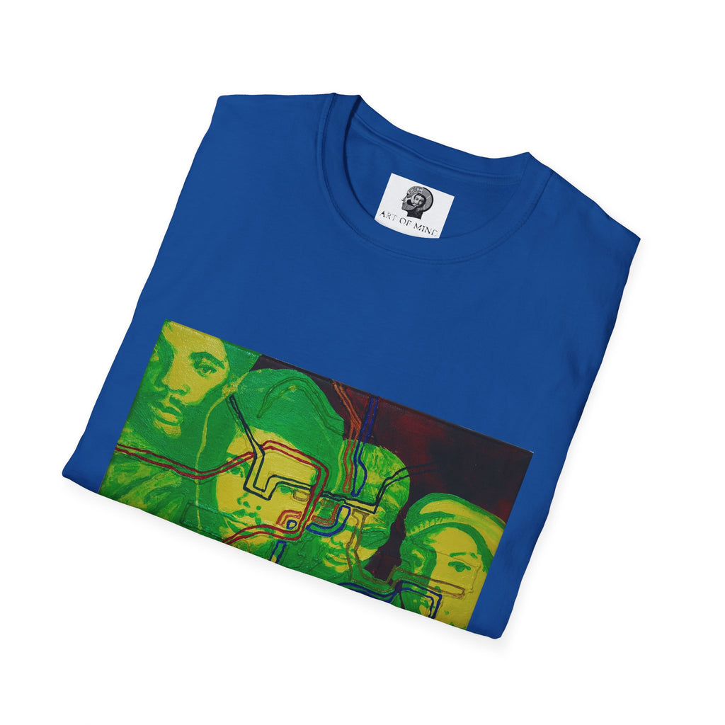 Bad Brains - Abstract Green Portrait T-Shirt — Surreal Layered Faces Art Tee