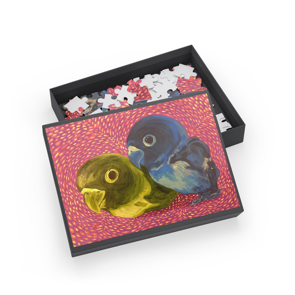 Parakeet - Colorful Lovebirds Puzzle — Bright Parrot Art Jigsaw (96/252/500/1000 pcs)