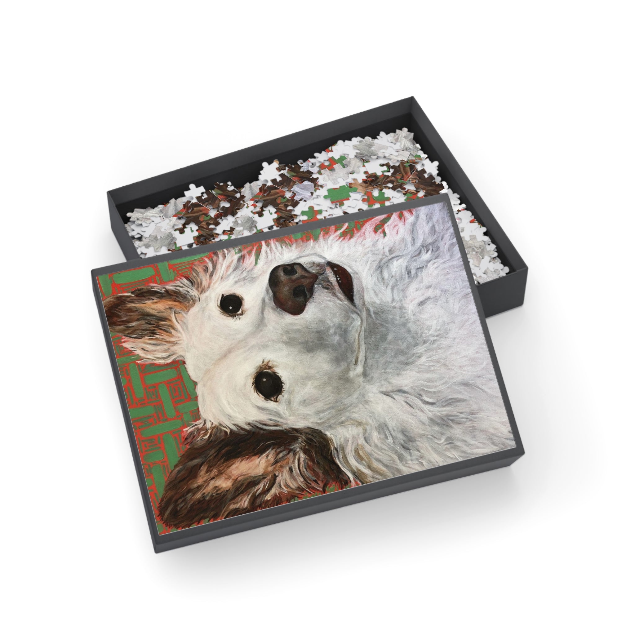 White Dog Portrait Puzzle — White Long-Haired Dog Jigsaw (96/252/500/1000 pcs)