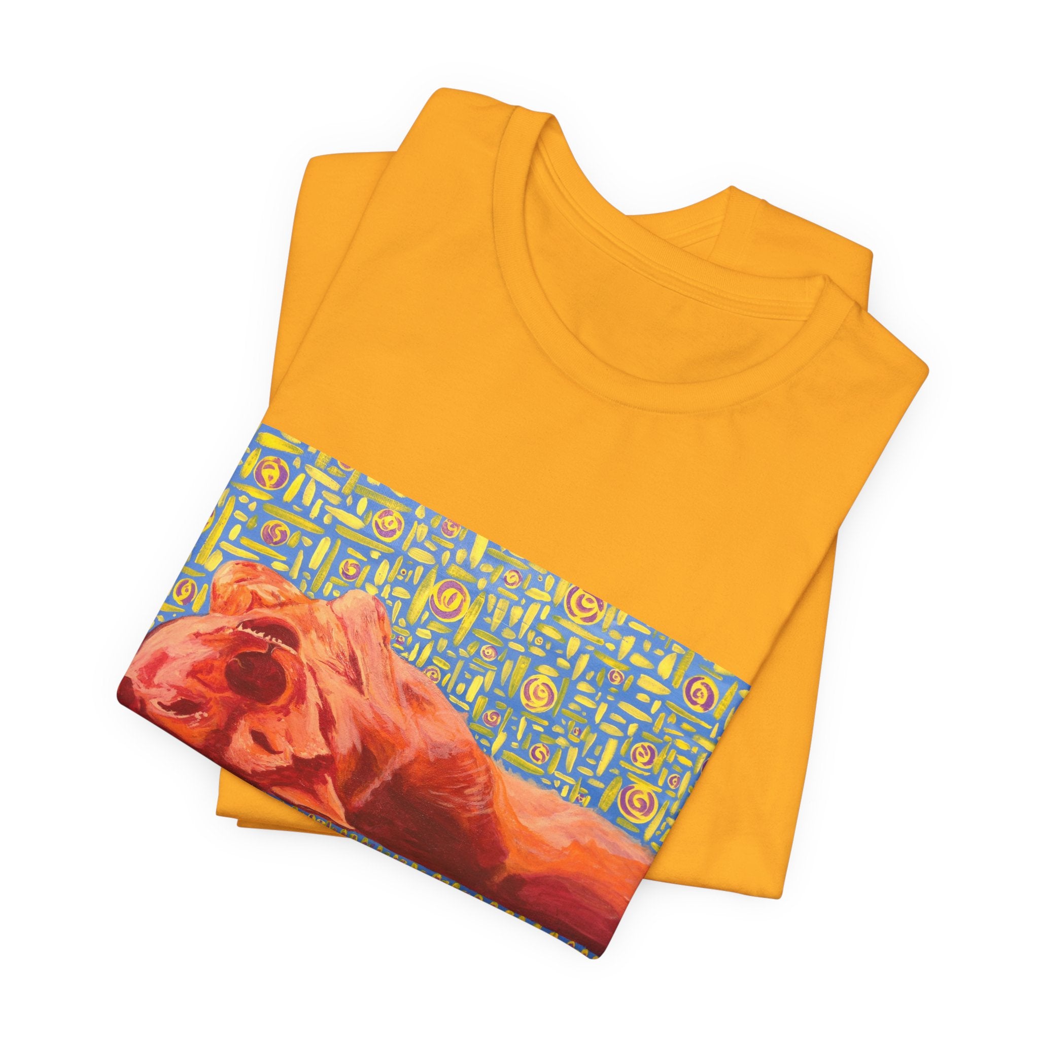 Dog on Back - Sleeping Dog Art Tee — Colorful Pop Art T-Shirt