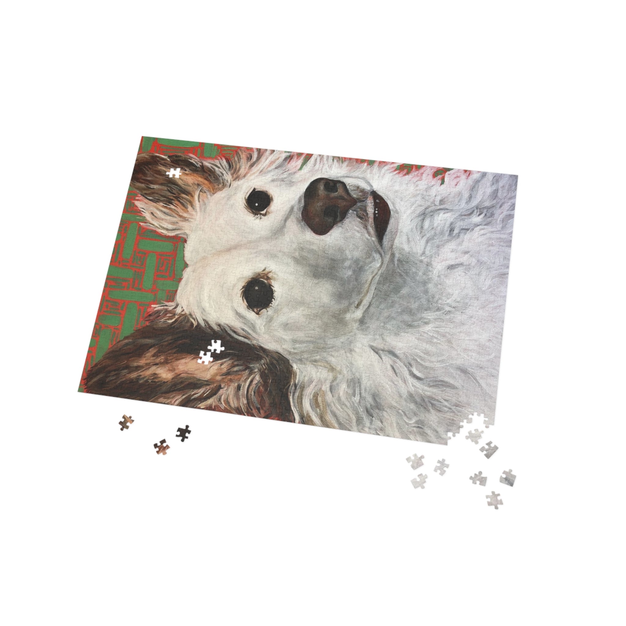 White Dog Portrait Puzzle — White Long-Haired Dog Jigsaw (96/252/500/1000 pcs)