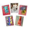 Colorful Pet Art Greeting Cards (5-Pack)