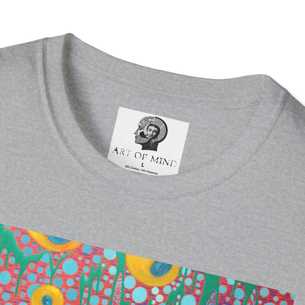 Circumpunct - Floral Sunburst Art T-Shirt — Colorful Abstract Flower Garden Tee