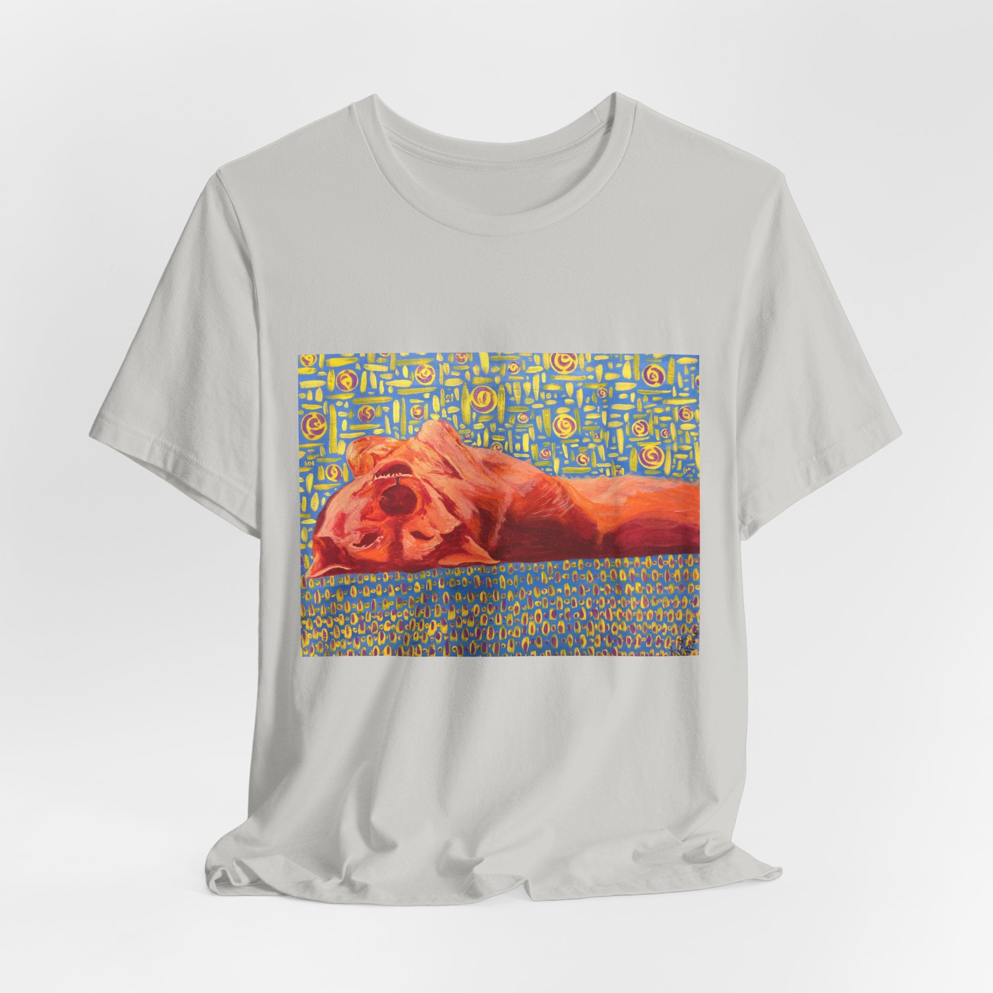 Dog on Back - Sleeping Dog Art Tee — Colorful Pop Art T-Shirt
