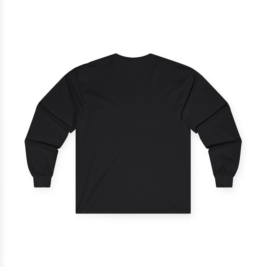 White Dog Portrait Long Sleeve Tee — Brown-Eared Canine Art