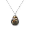 Air and Space - Custom Photo Oval Necklace — Personalized Teardrop Pendant