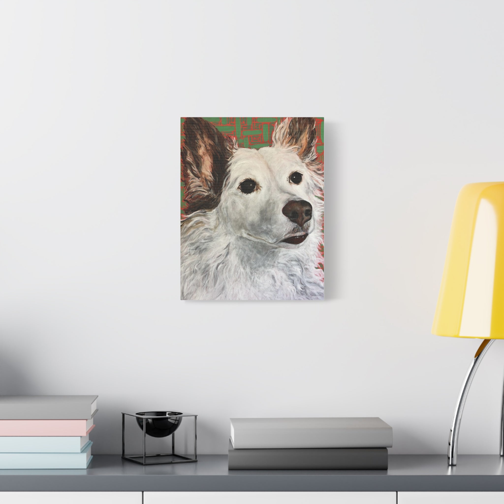 White Dog Portrait Canvas Print — Stretched Matte Wall Art for Pet Lovers