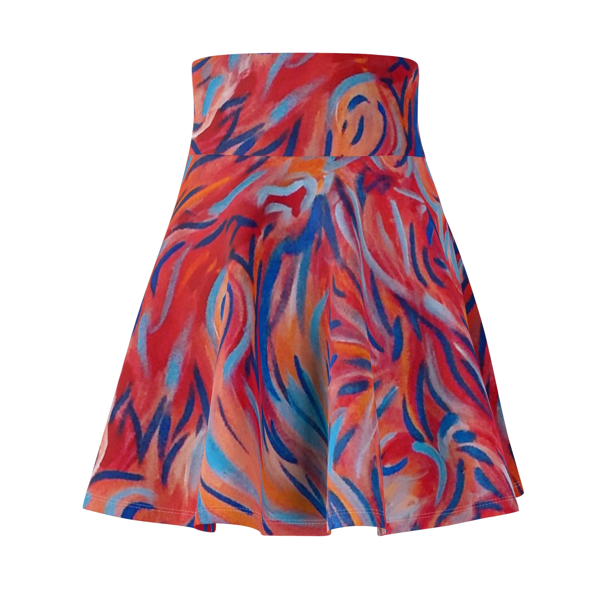 Abstract Flame Swirl Skater Skirt