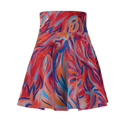Abstract Flame Swirl Skater Skirt