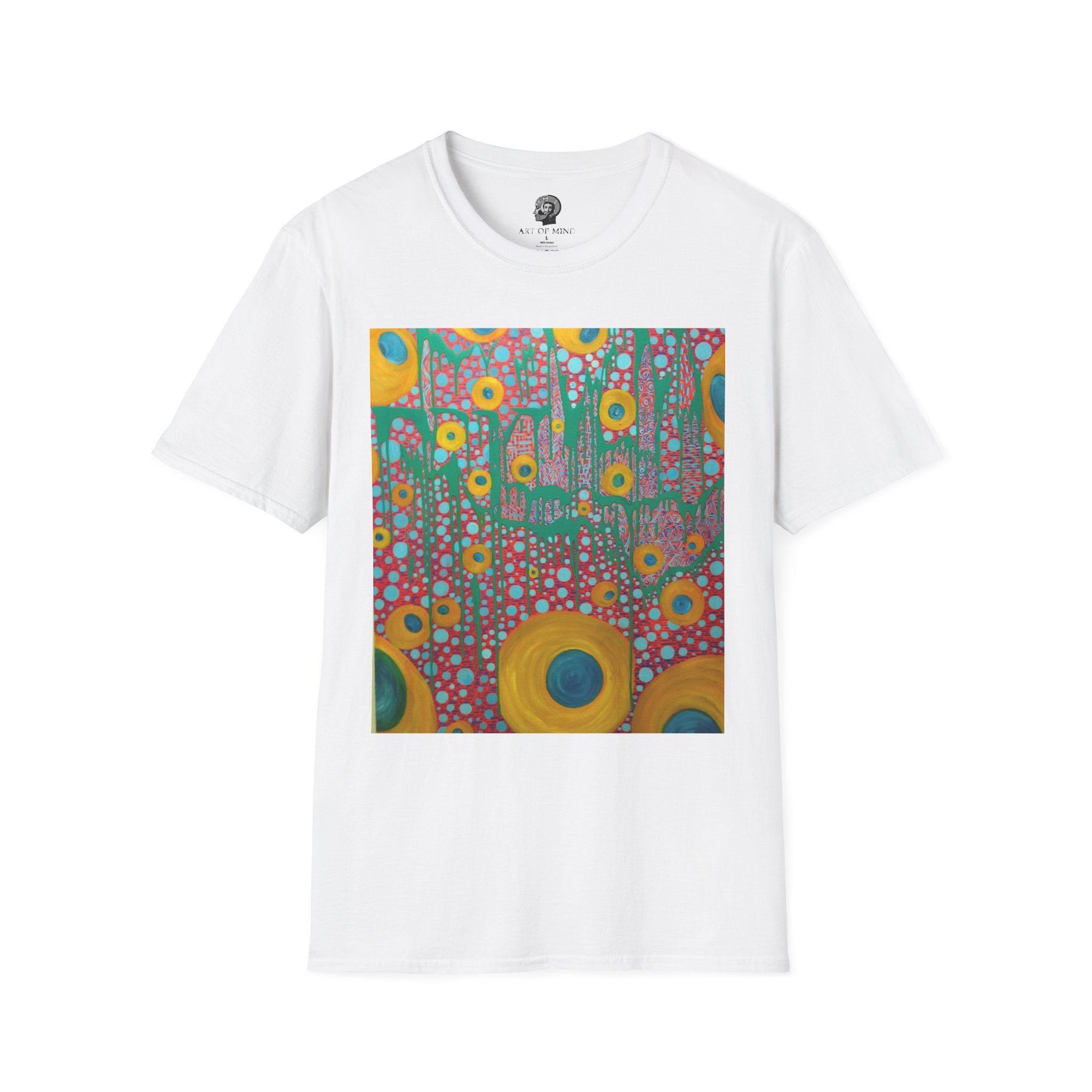 Circumpunct - Floral Sunburst Art T-Shirt — Colorful Abstract Flower Garden Tee