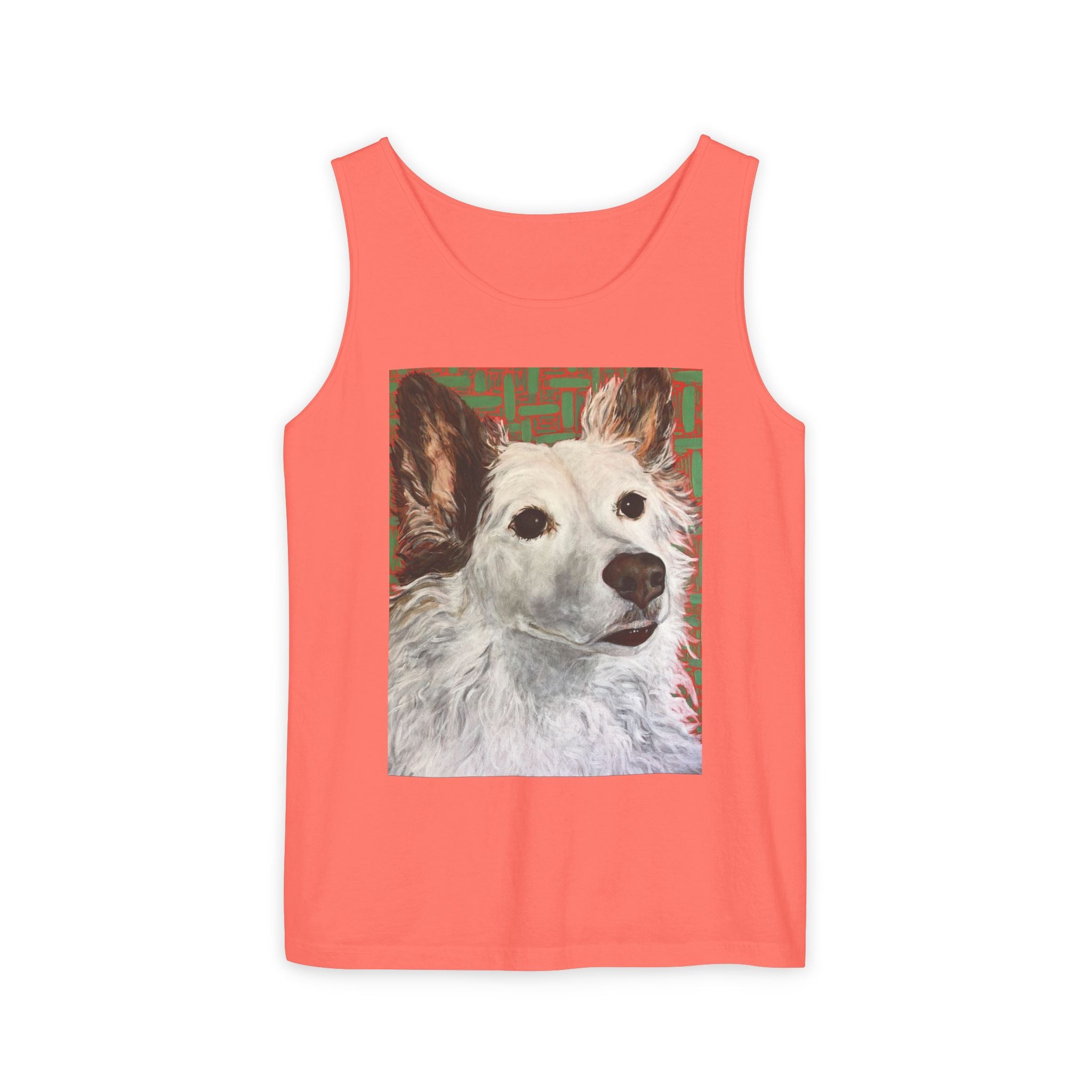 WhiteDog Portrait - Tank Top with Pop-Art Dog Portrait — Cute Pet Graphic Tank