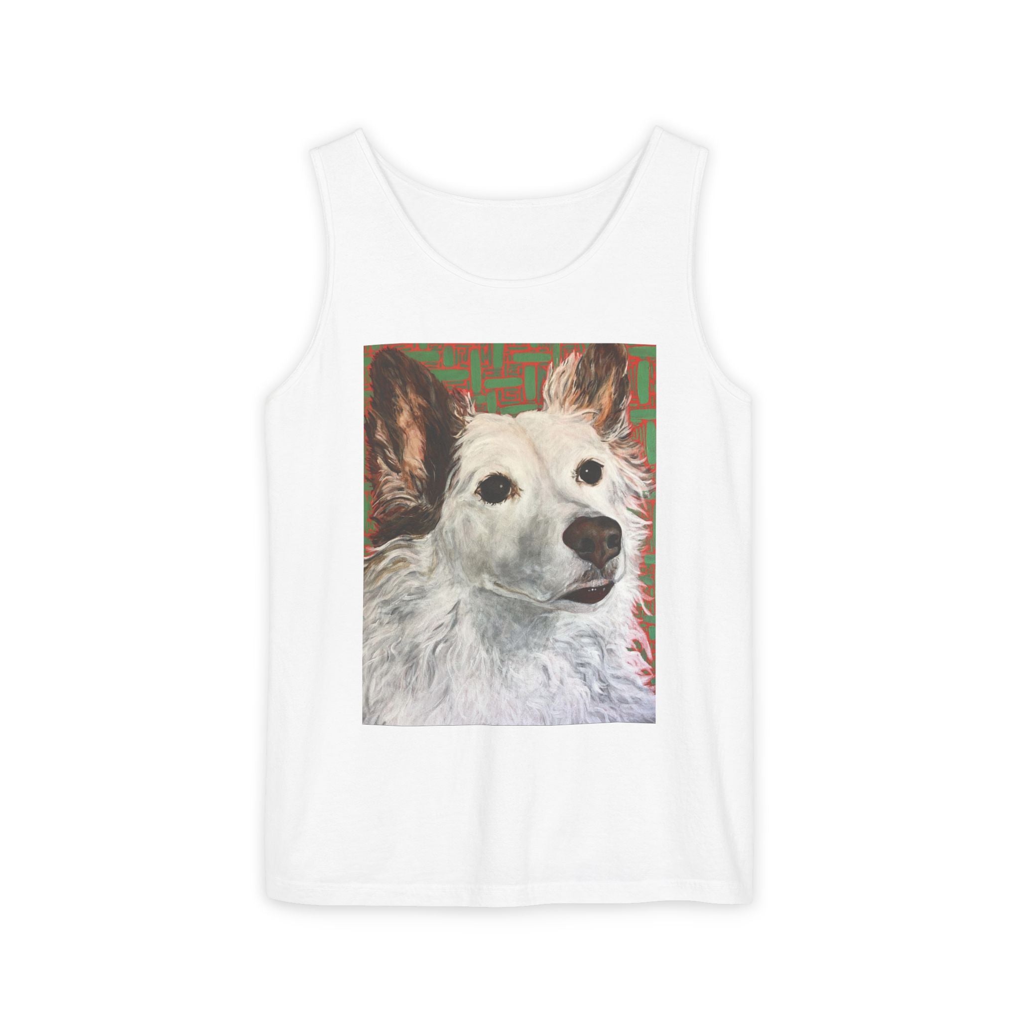 WhiteDog Portrait - Tank Top with Pop-Art Dog Portrait — Cute Pet Graphic Tank