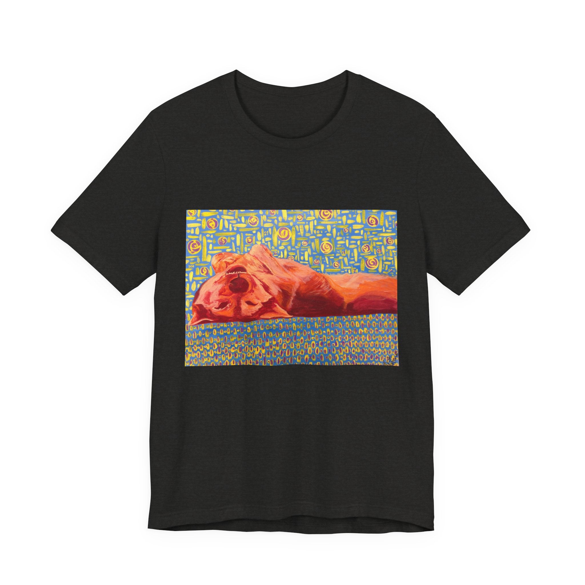 Dog on Back - Sleeping Dog Art Tee — Colorful Pop Art T-Shirt