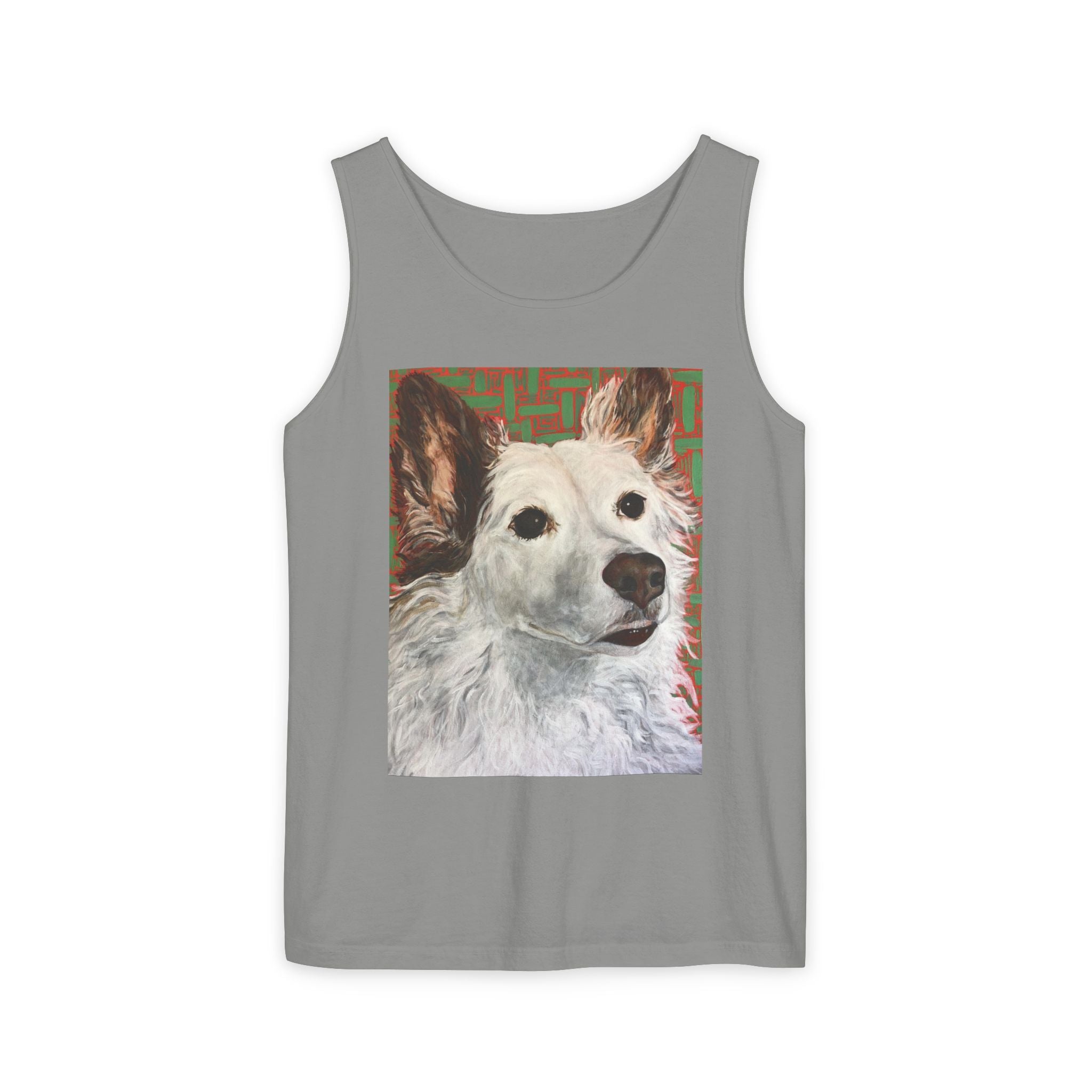 WhiteDog Portrait - Tank Top with Pop-Art Dog Portrait — Cute Pet Graphic Tank