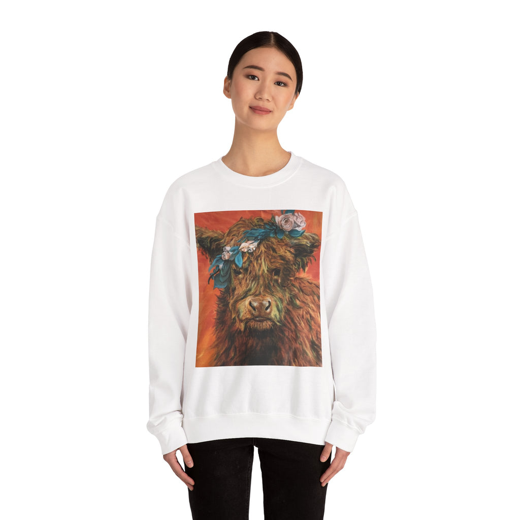Highland Cow Sweatshirt — Flower Crown Farm Chic Crewneck