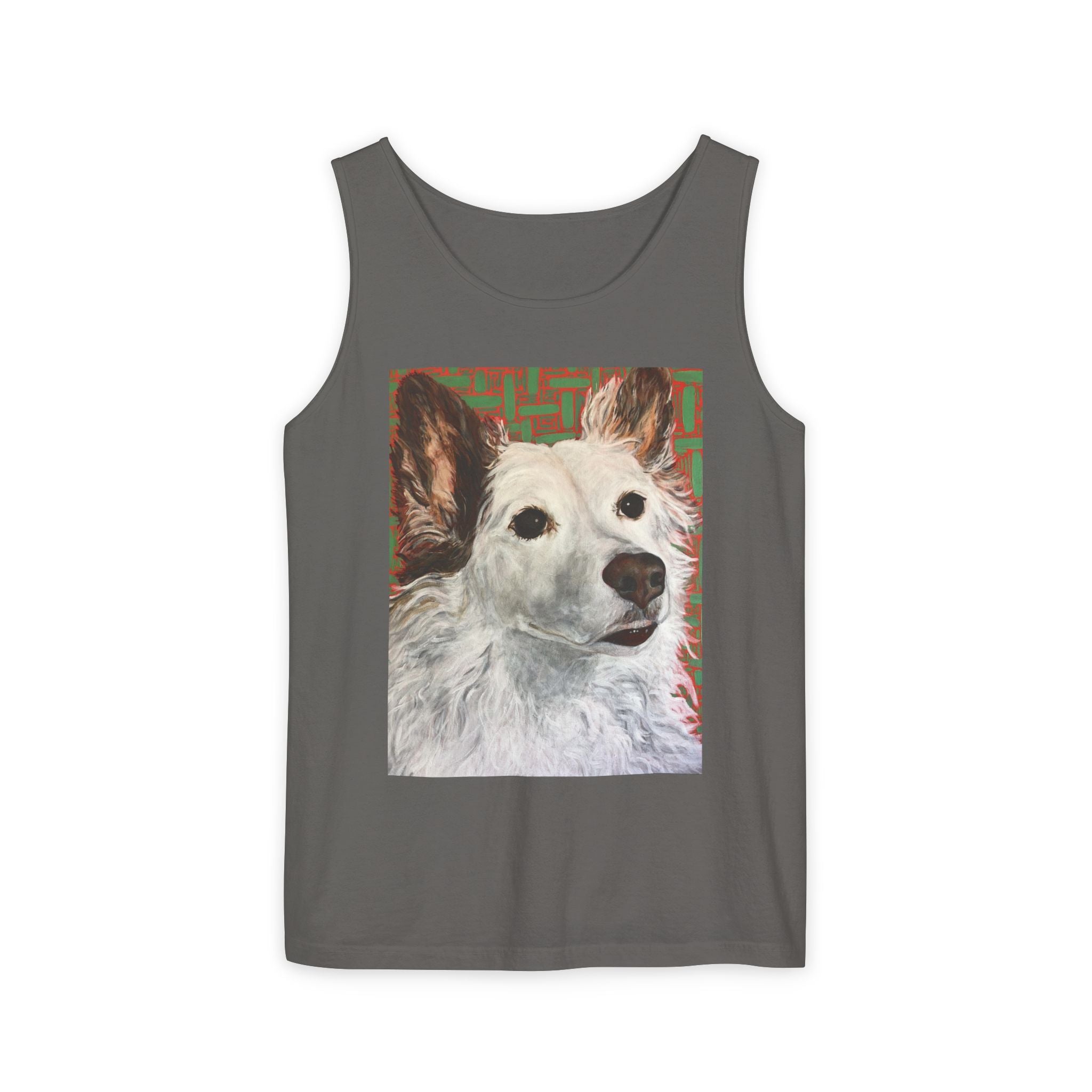 WhiteDog Portrait - Tank Top with Pop-Art Dog Portrait — Cute Pet Graphic Tank