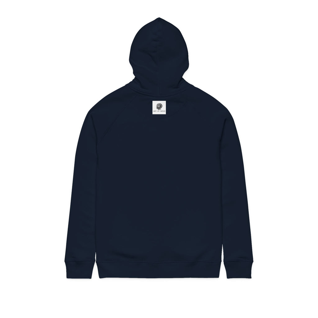 Black Cat Portrait -Organic Side‑Pocket Hoodie — Minimal White Pullover
