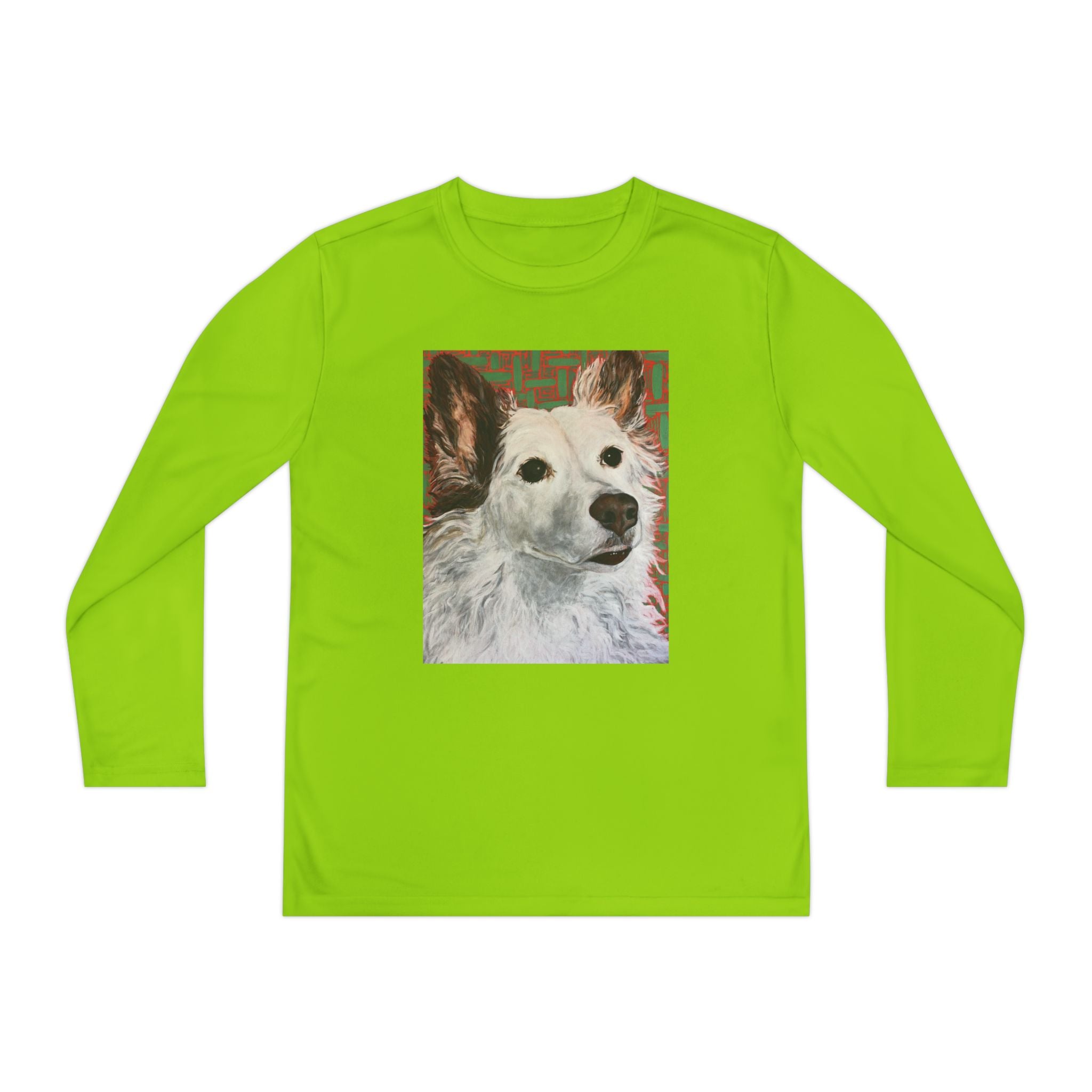 White Dog Portrait - Youth Long Sleeve Tee — White Dog Portrait Kids Shirt