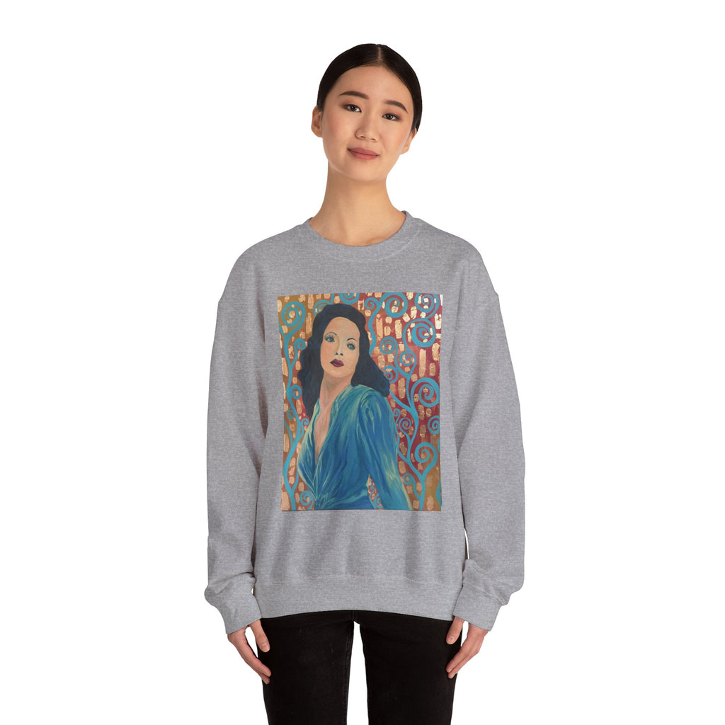 Gene Tierney Portrait Adult Sweatshirt — Painted Pop-Art Vintage Actress Crewneck