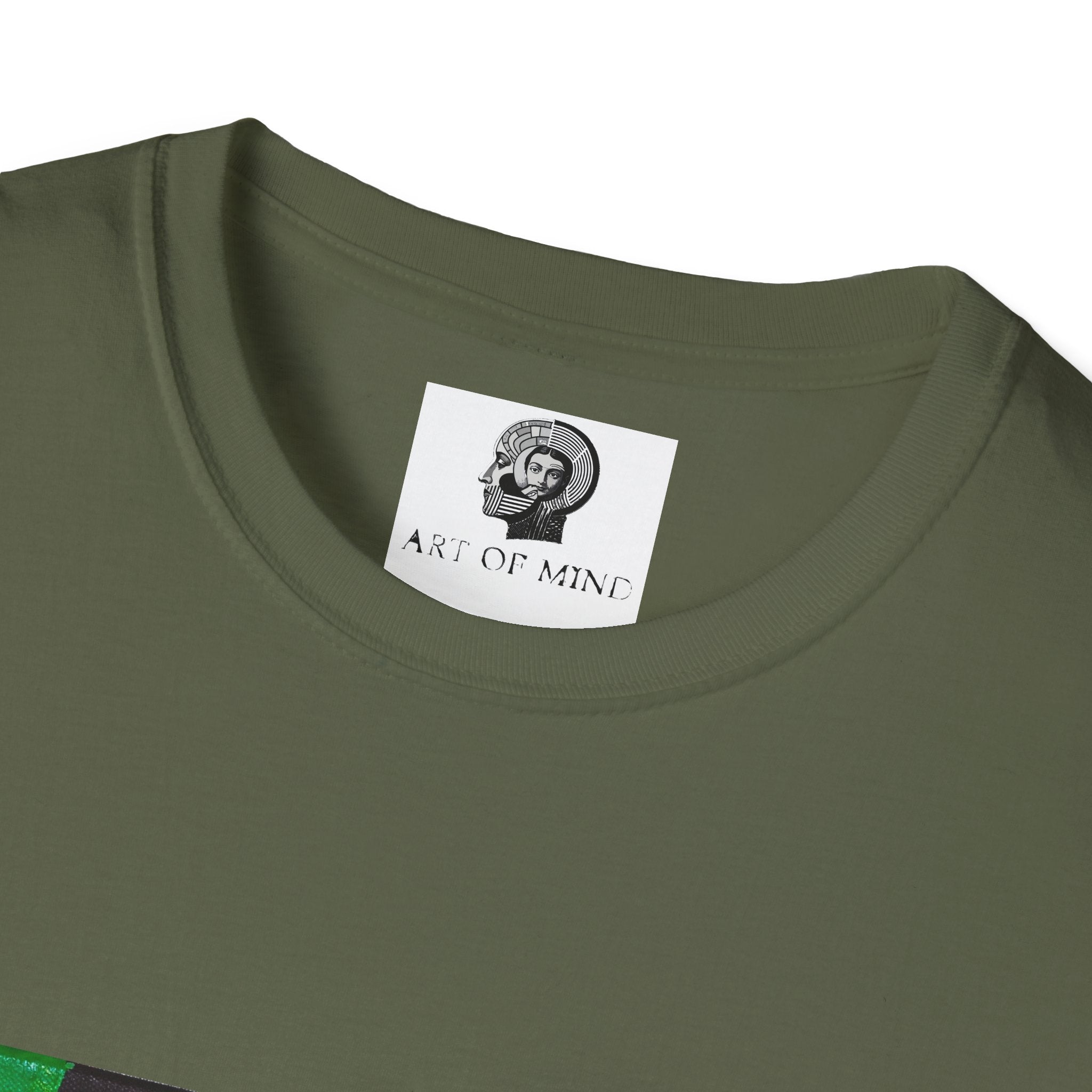Bad Brains - Abstract Green Portrait T-Shirt — Surreal Layered Faces Art Tee