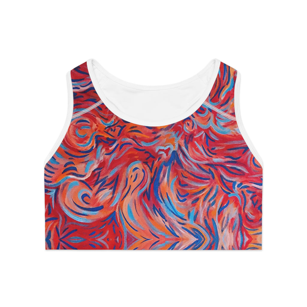 Abstract Flame Swirl: Sports Bra (AOP)