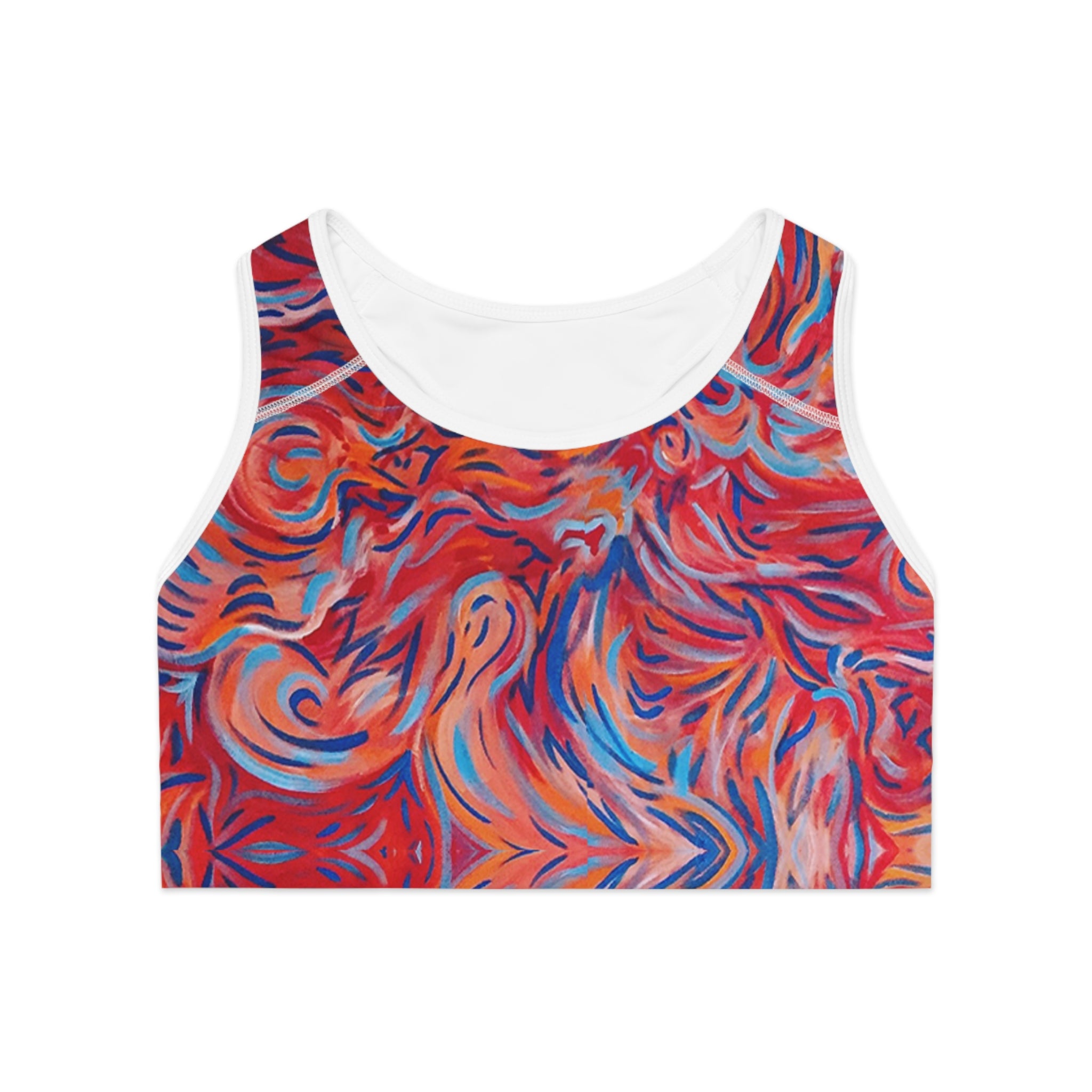 Abstract Flame Swirl: Sports Bra (AOP)