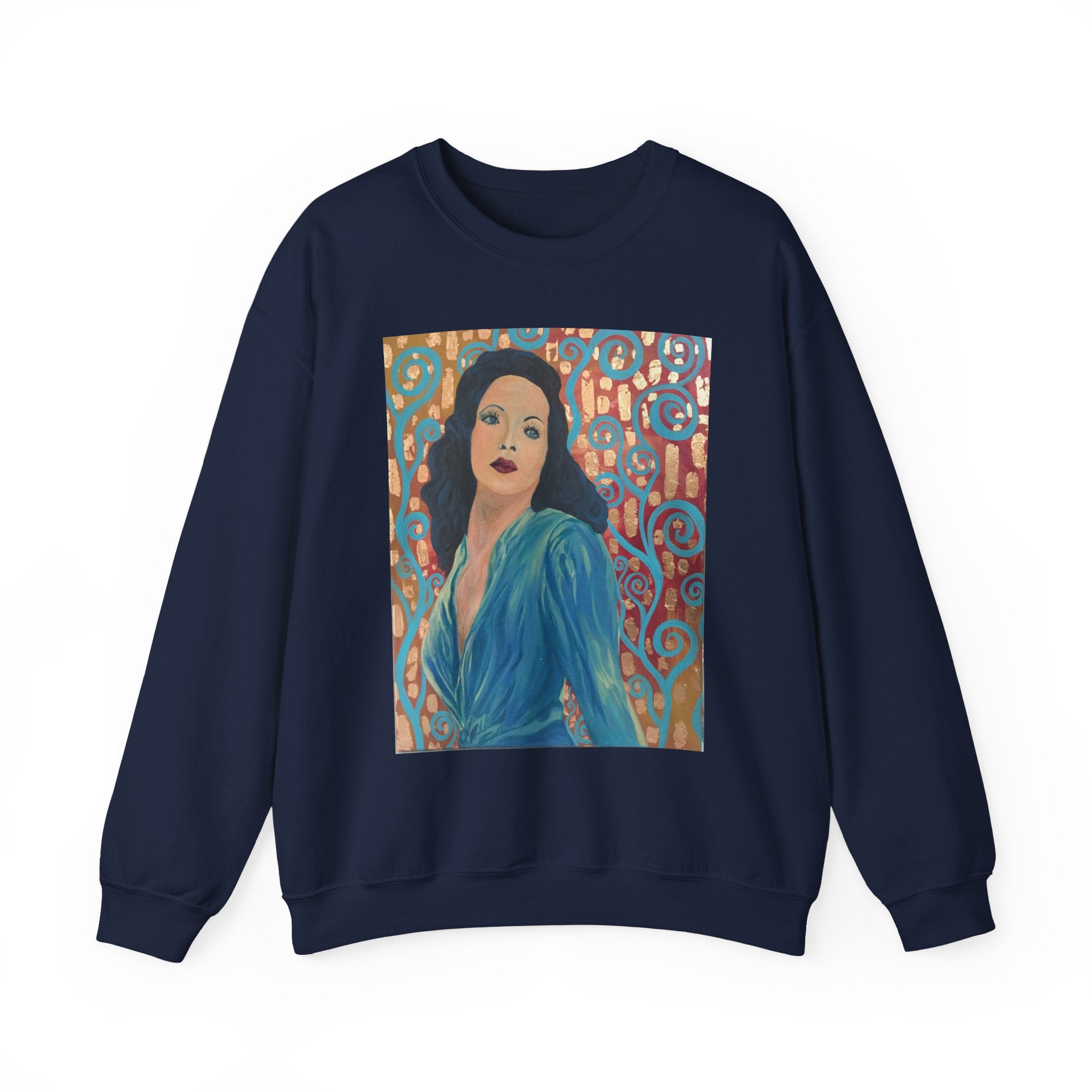 Gene Tierney Portrait Adult Sweatshirt — Painted Pop-Art Vintage Actress Crewneck