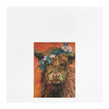 Highland Cow Tea Towel — Floral Crown Kitchen Towel with Vibrant Background