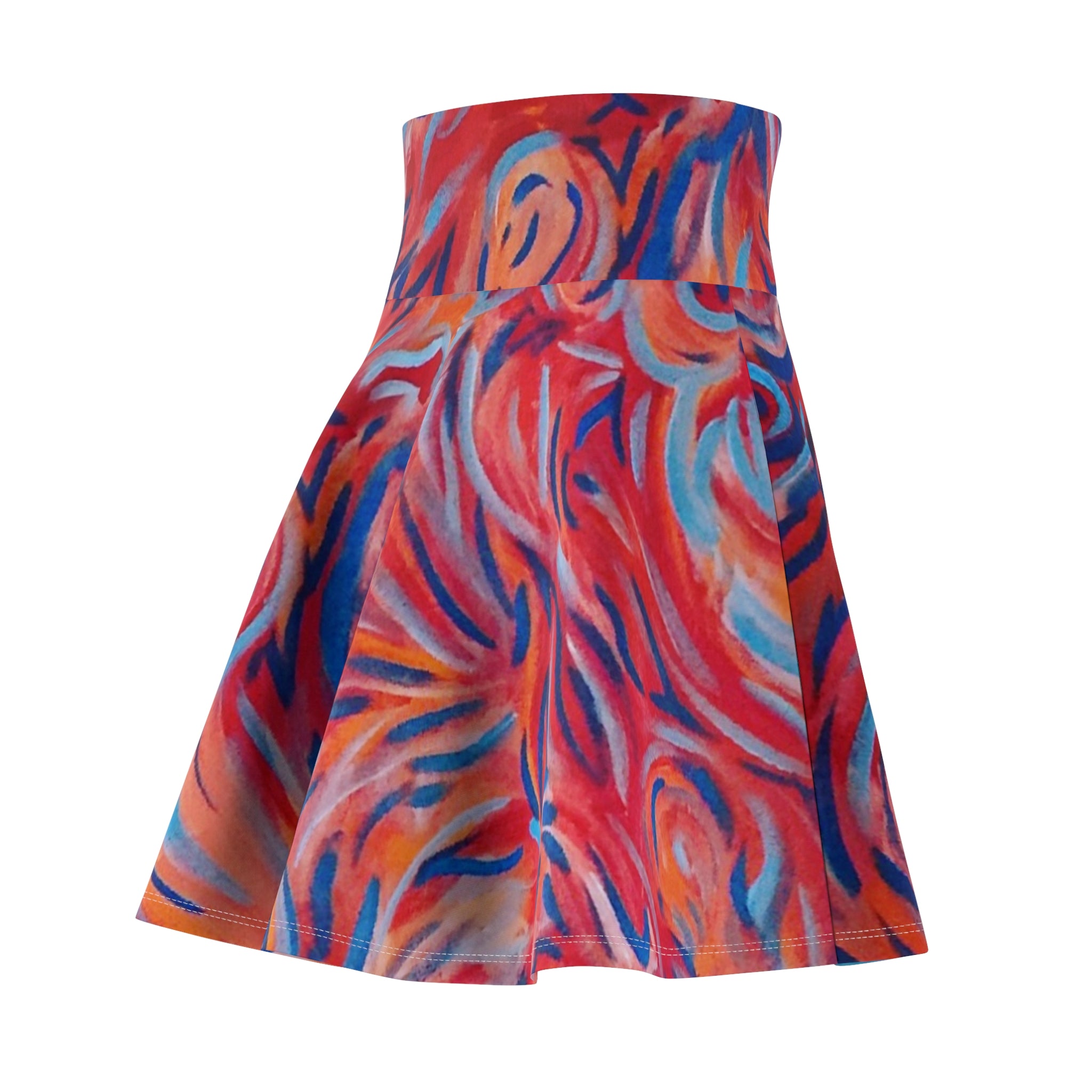 Abstract Flame Swirl Skater Skirt
