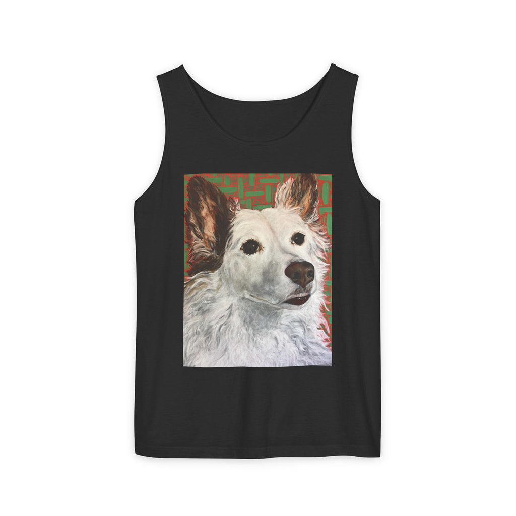 WhiteDog Portrait - Tank Top with Pop-Art Dog Portrait — Cute Pet Graphic Tank