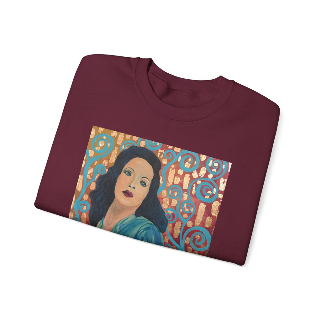 Gene Tierney Portrait Adult Sweatshirt — Painted Pop-Art Vintage Actress Crewneck