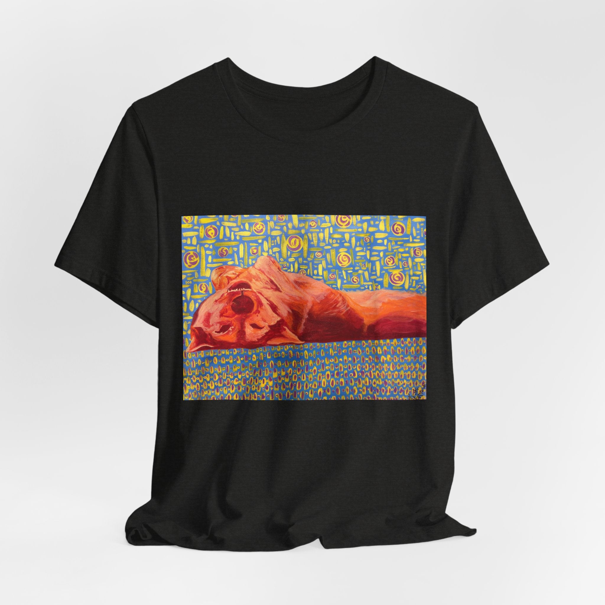 Dog on Back - Sleeping Dog Art Tee — Colorful Pop Art T-Shirt