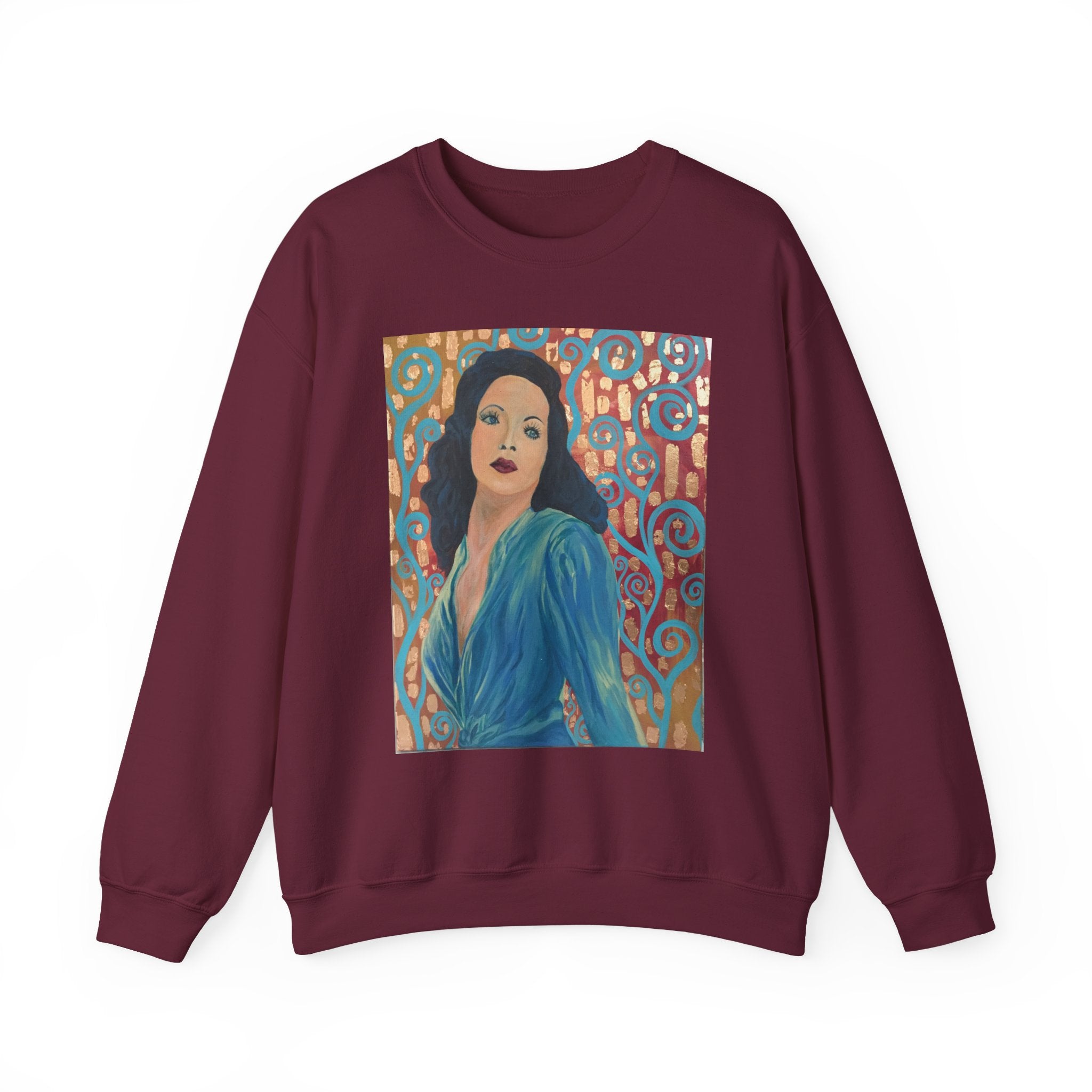 Gene Tierney Portrait Adult Sweatshirt — Painted Pop-Art Vintage Actress Crewneck