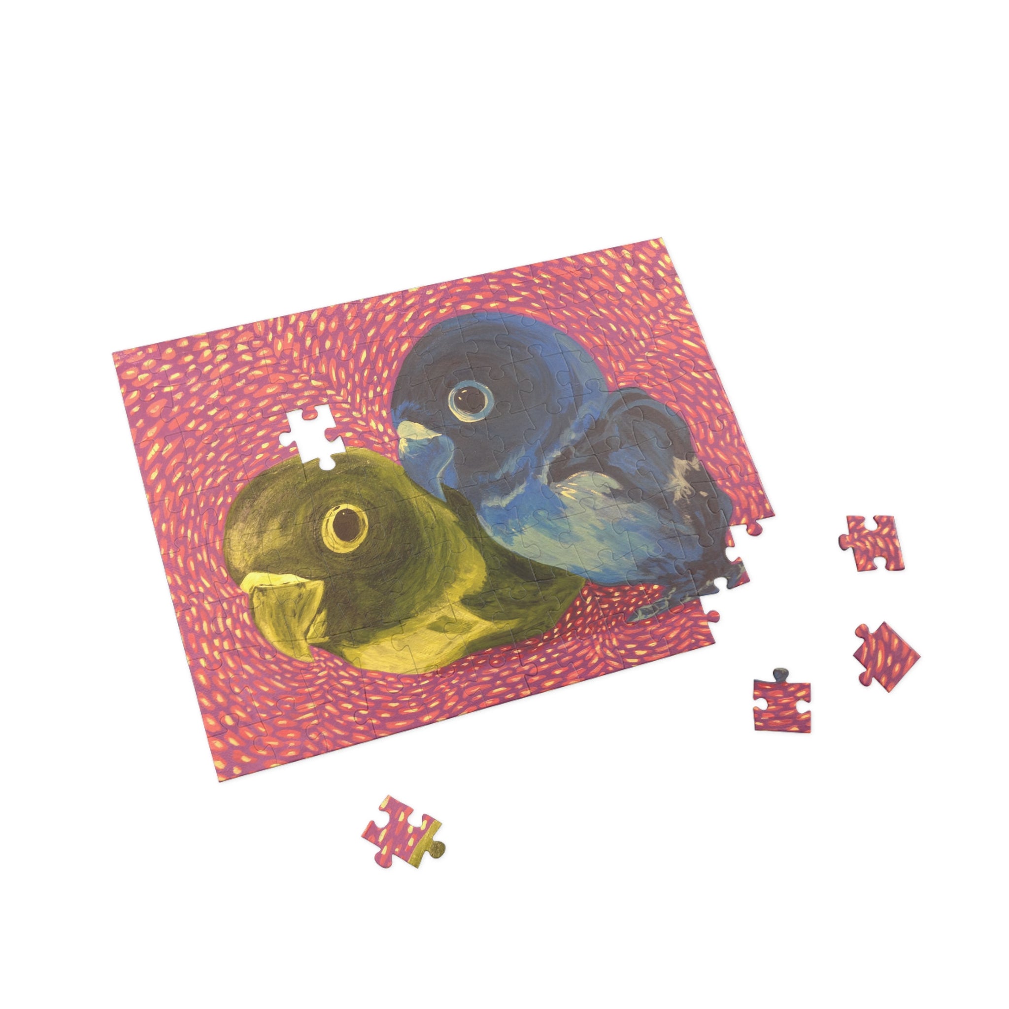 Parakeet - Colorful Lovebirds Puzzle — Bright Parrot Art Jigsaw (96/252/500/1000 pcs)