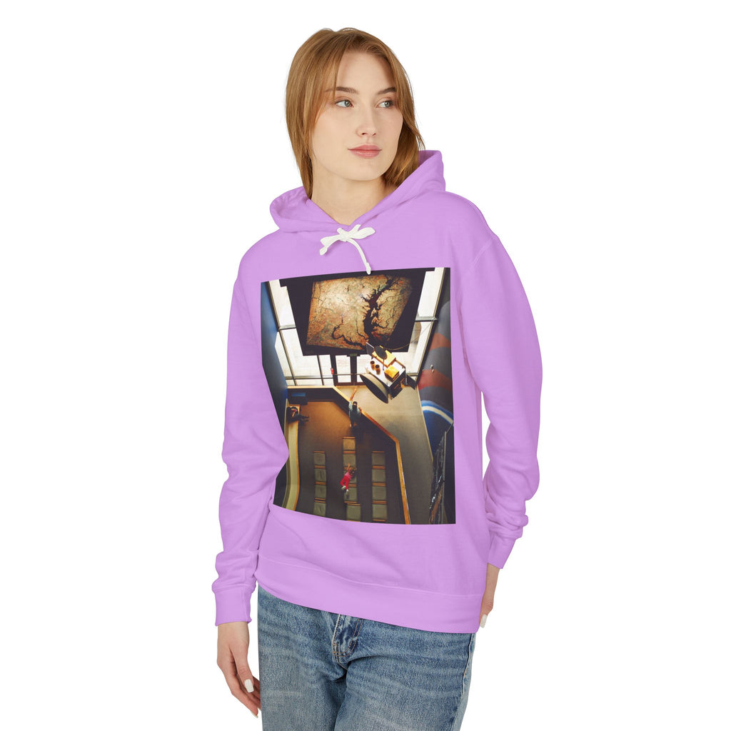 Air and Space - Surreal Stairwell Photo Hoodie — Vintage Elevator Art Pullover