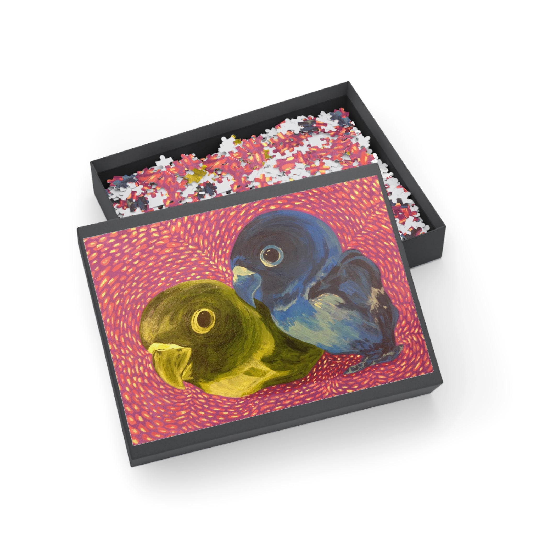 Parakeet - Colorful Lovebirds Puzzle — Bright Parrot Art Jigsaw (96/252/500/1000 pcs)
