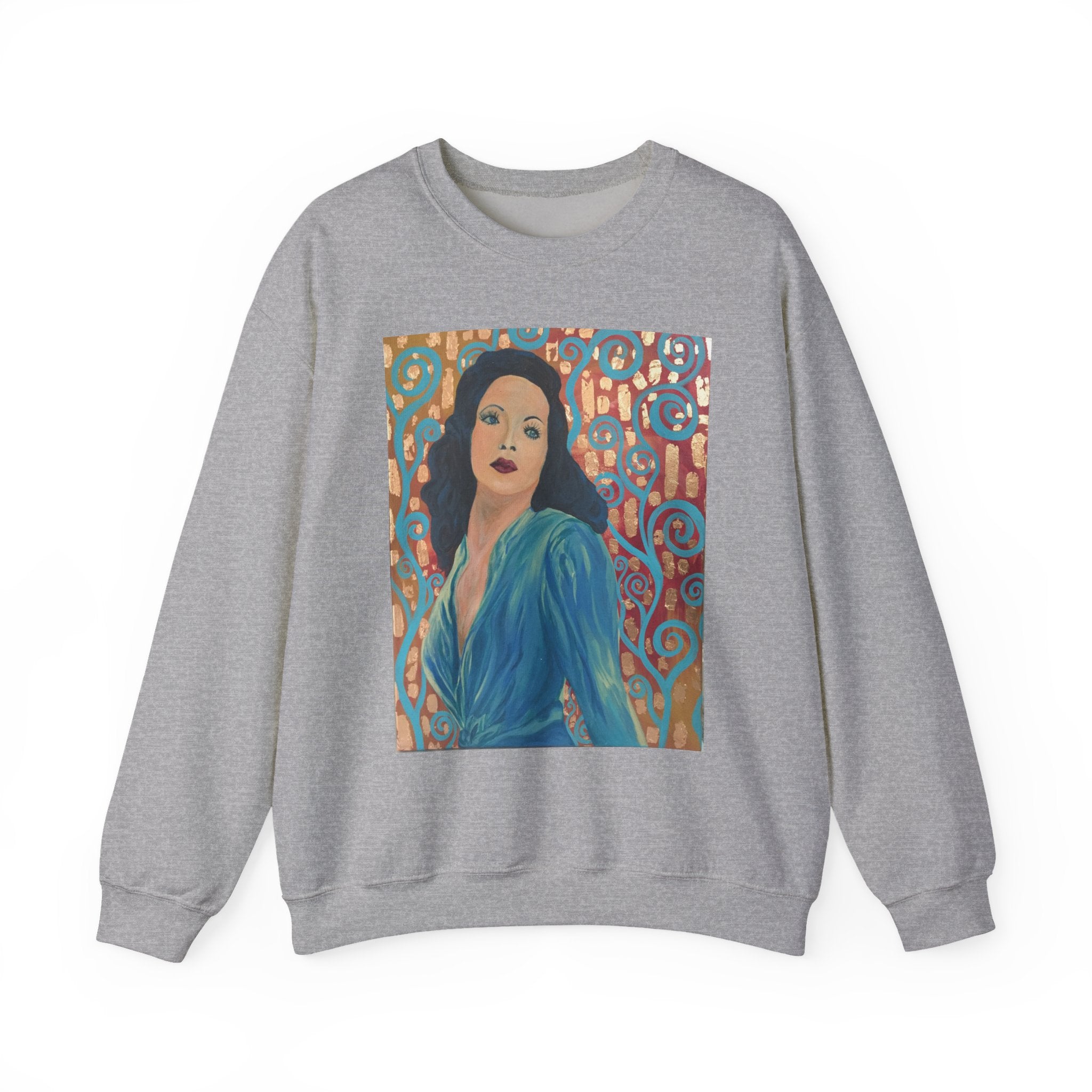 Gene Tierney Portrait Adult Sweatshirt — Painted Pop-Art Vintage Actress Crewneck