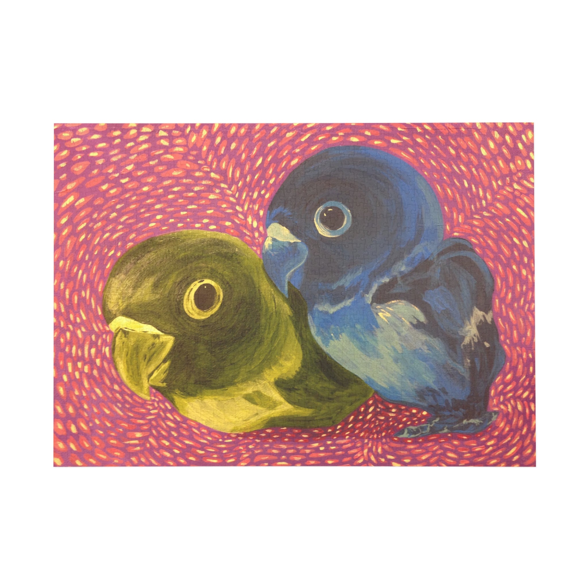 Parakeet - Colorful Lovebirds Puzzle — Bright Parrot Art Jigsaw (96/252/500/1000 pcs)