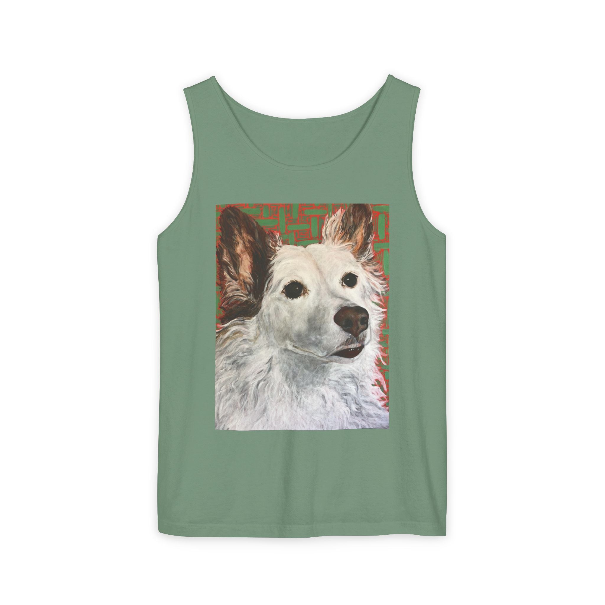 WhiteDog Portrait - Tank Top with Pop-Art Dog Portrait — Cute Pet Graphic Tank