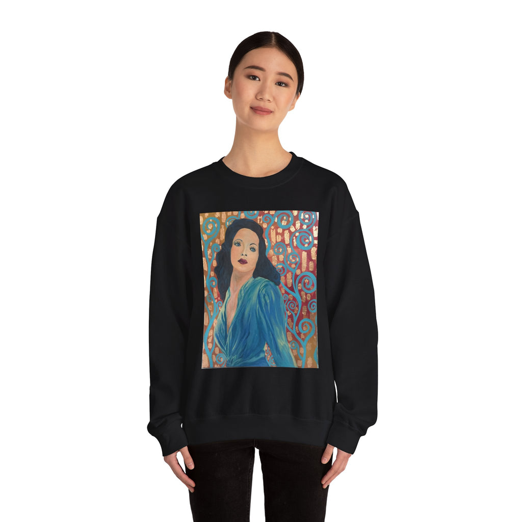 Gene Tierney Portrait Adult Sweatshirt — Painted Pop-Art Vintage Actress Crewneck