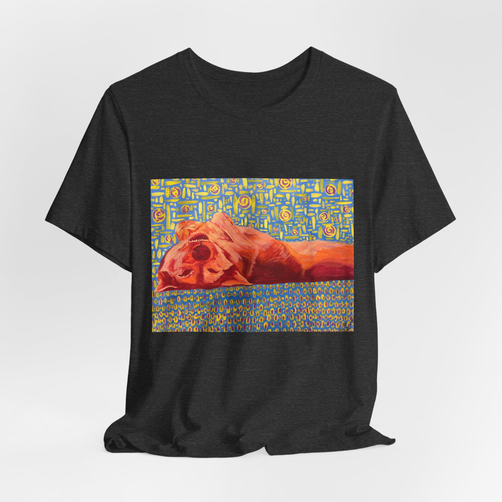 Dog on Back - Sleeping Dog Art Tee — Colorful Pop Art T-Shirt