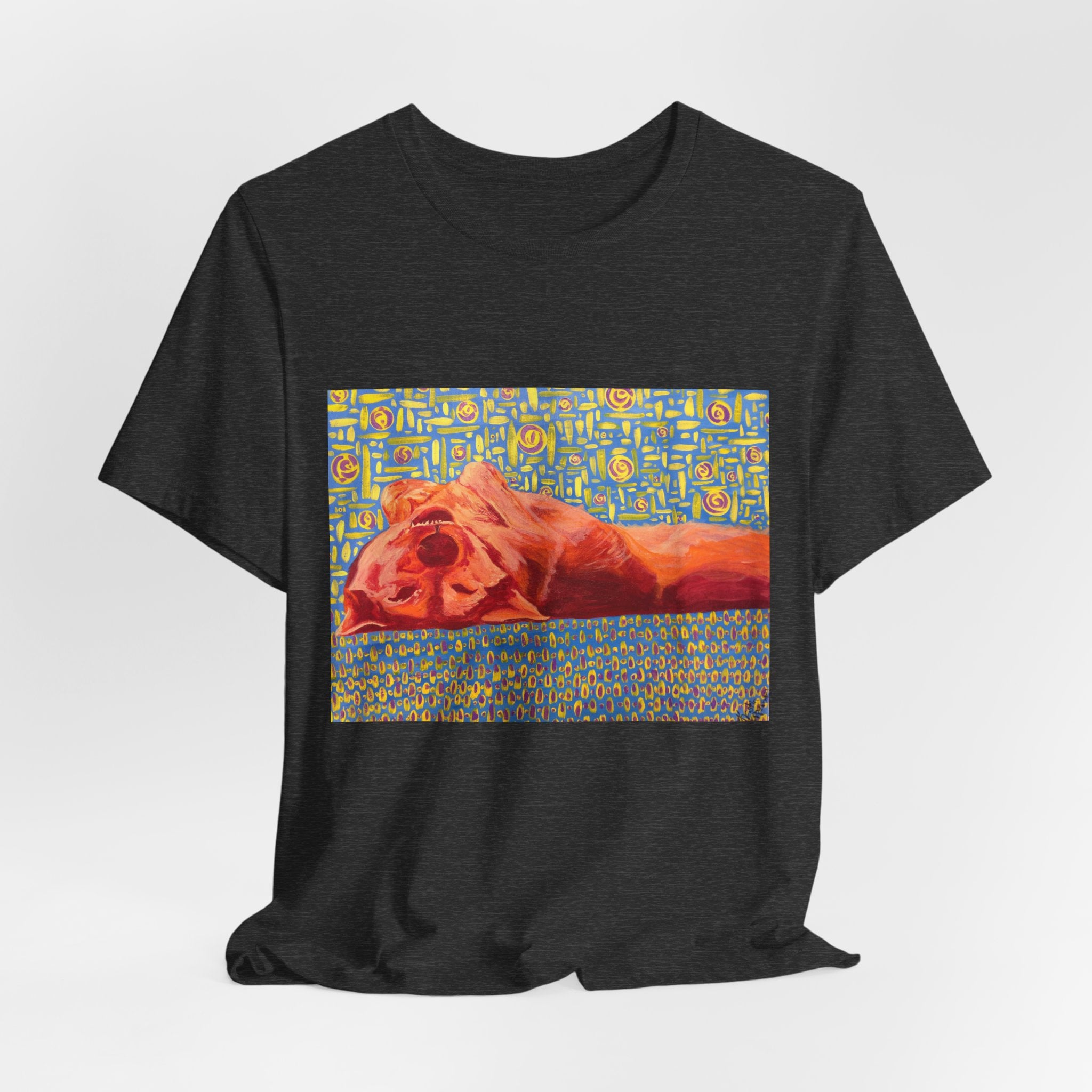 Dog on Back - Sleeping Dog Art Tee — Colorful Pop Art T-Shirt