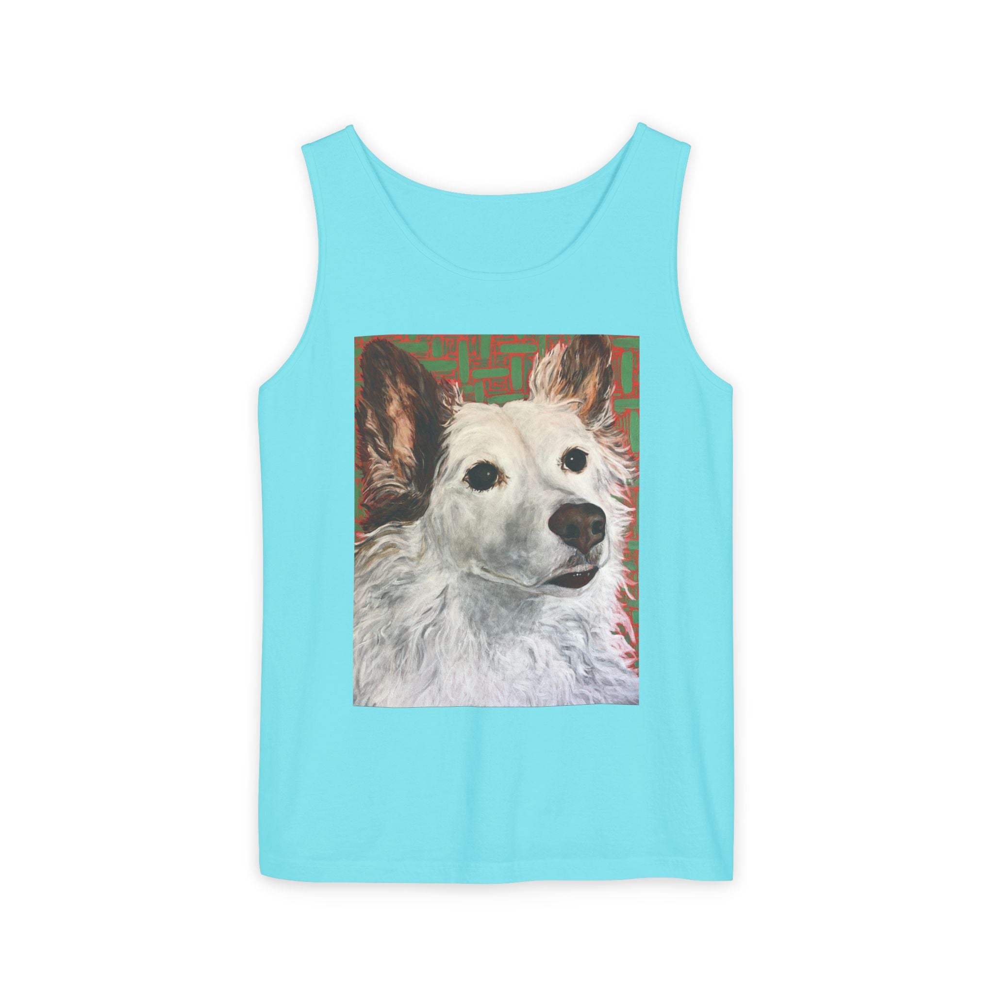 WhiteDog Portrait - Tank Top with Pop-Art Dog Portrait — Cute Pet Graphic Tank