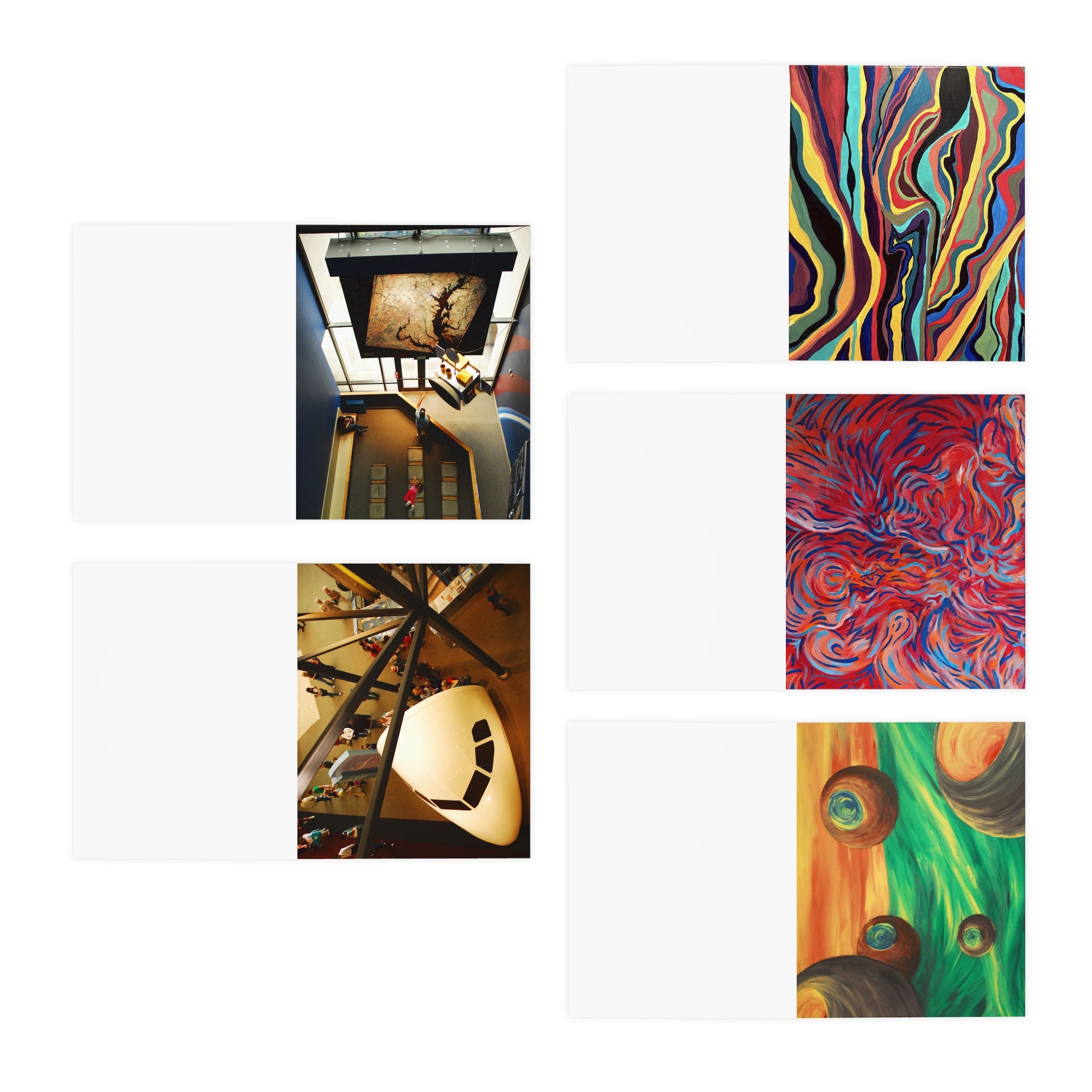 Abstract Art Greeting Cards – 5-Pack Assorted Note Cards (Colorful Swirls & Surreal Photos)