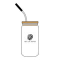 Art of Mind - 16oz Engraved Can Glass Tumbler with Lid & Straw — 'Art of Mind' Logo