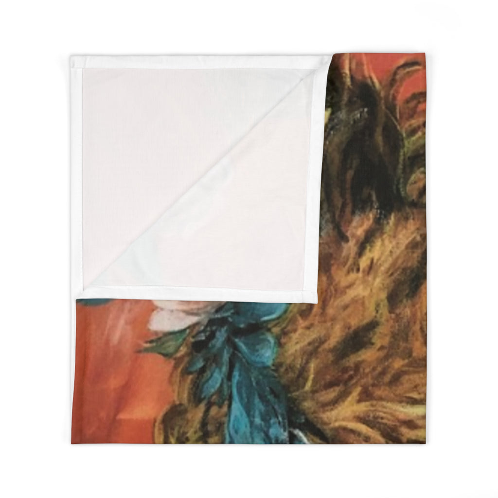 Highland Cow Portrait Baby Swaddle Blanket — Vibrant Highland Calf Nursery Wrap