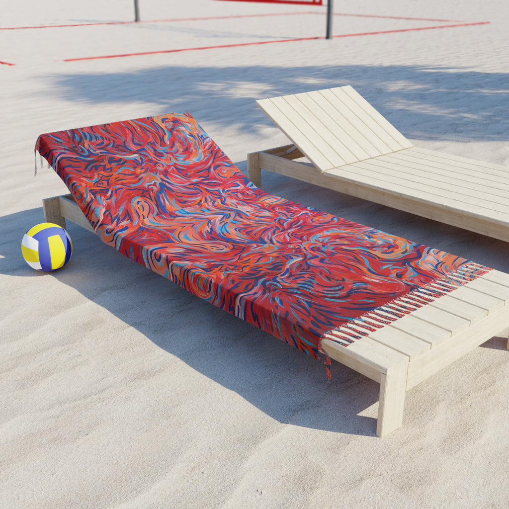 Abstract Flame Swirl: Boho Beach Cloth